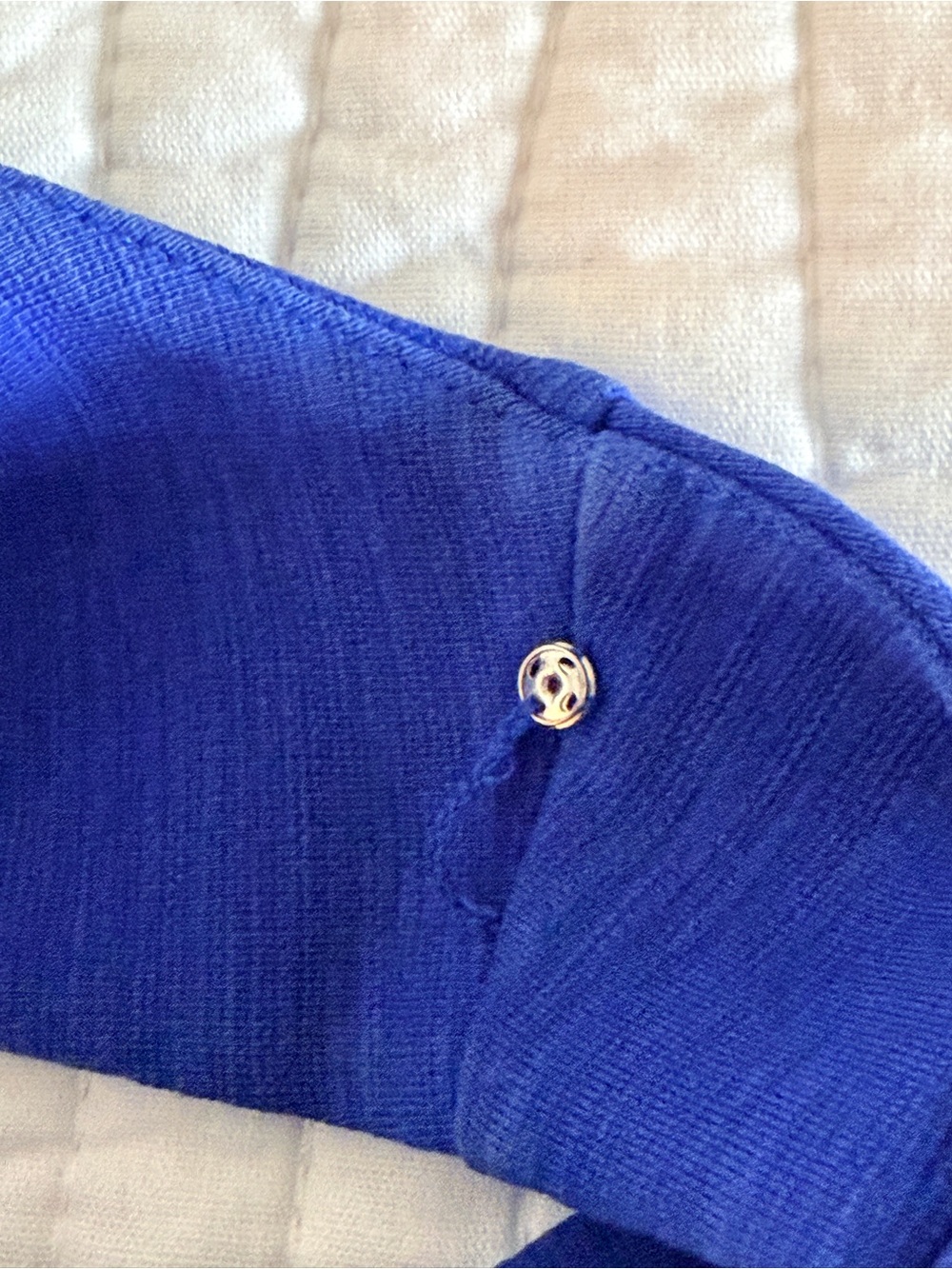 J. Crew cobalt blue mini dress with decorative button